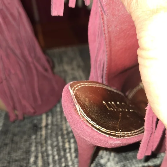 Fringed Peep-Toe Women's Shoes - Pink - Picture 11 of 11